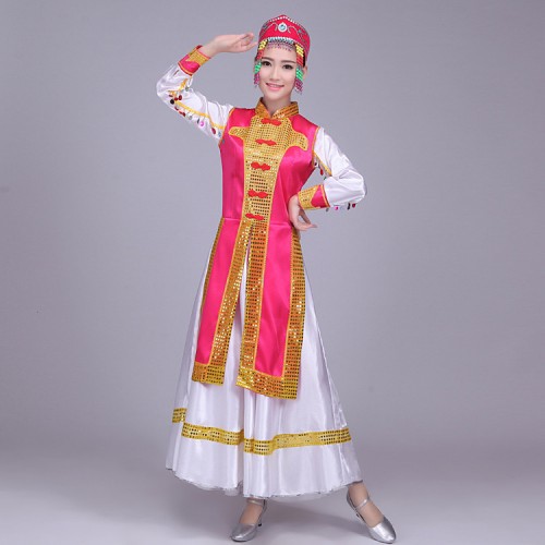 Mongolian dresses for Women's Chinese folk dance dresses adult Asian party china ancient traditional  dance cheap dicount dresses